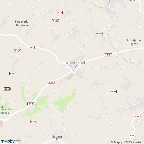 De kaart voor de stad 9500-9661 Brakel