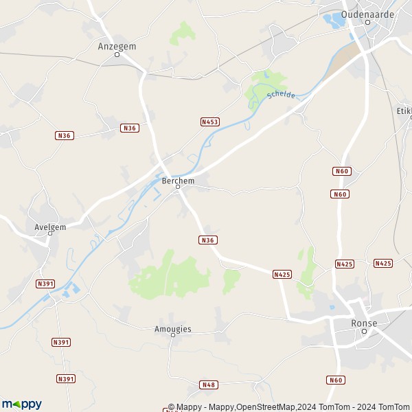 De kaart voor de stad 9690 Kluisbergen