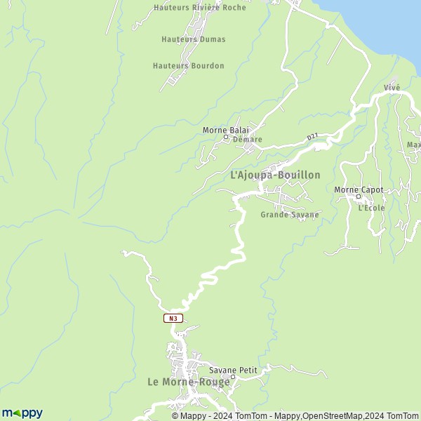 De kaart voor de stad L'Ajoupa-Bouillon 97216
