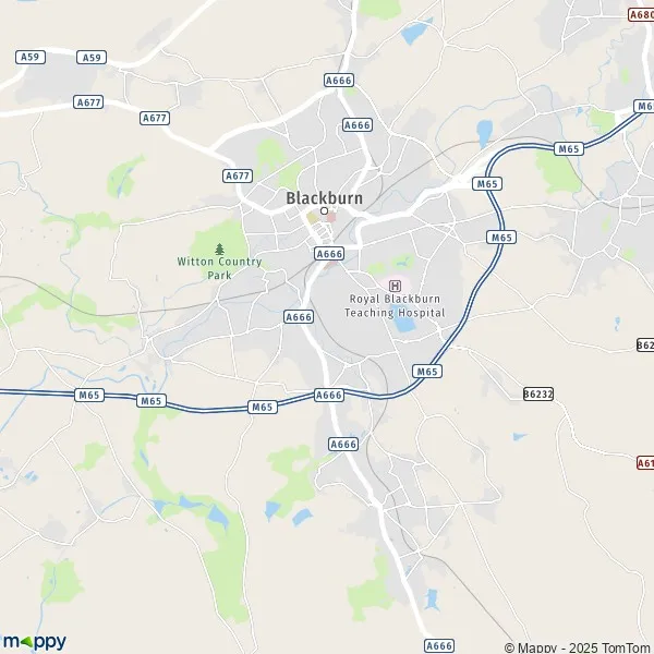 Kaart Blackburn, Blackburn with Darwen BB1 7