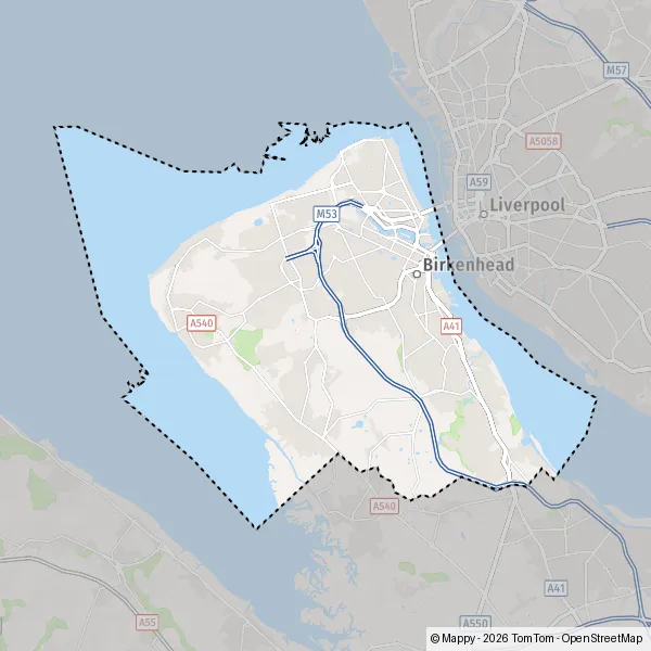 Plattegrond Wirral : kaart van Wirral (CH46 0) en praktische info