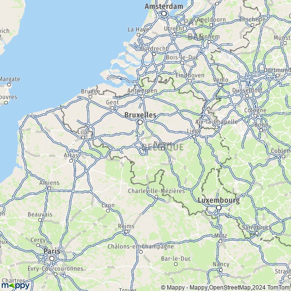 De kaart van België