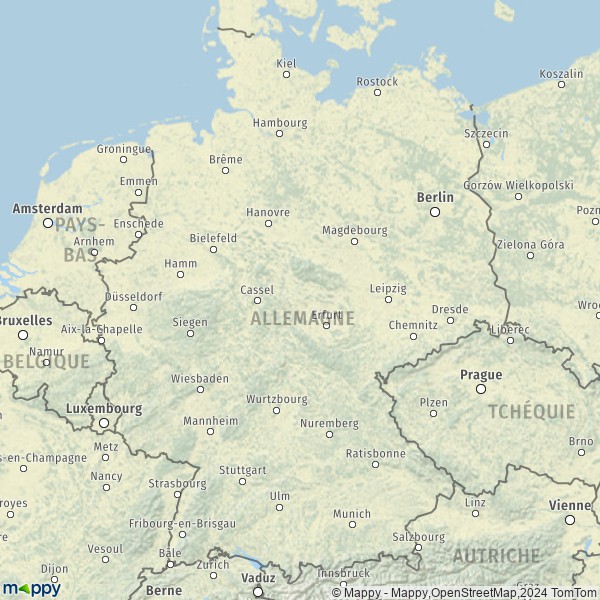 De kaart voor de Duitsland