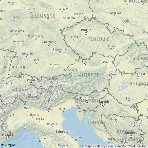 De kaart voor de Oostenrijk