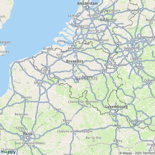 De kaart voor de België