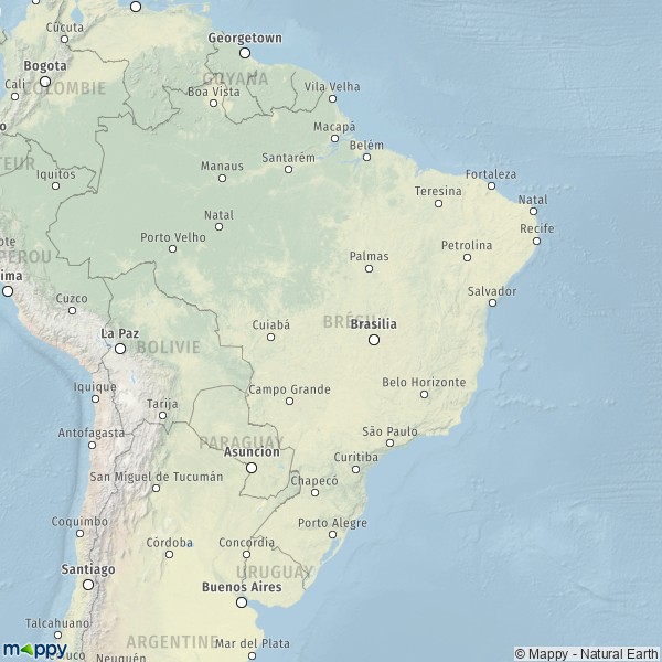 De kaart voor de Brazilië