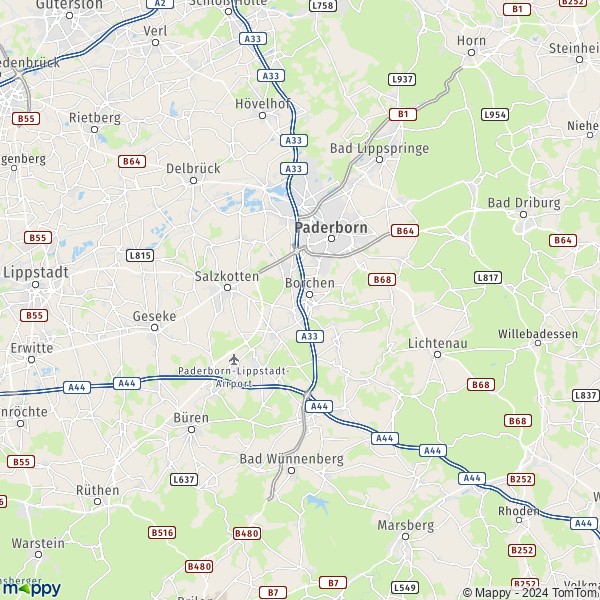 Plattegrond Paderborn Kaart Van Paderborn En Praktische Info Mappy