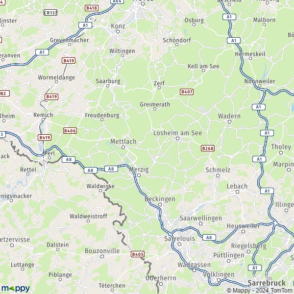 Plattegrond Merzig-Wadern: kaart van Merzig-Wadern en praktische info ...