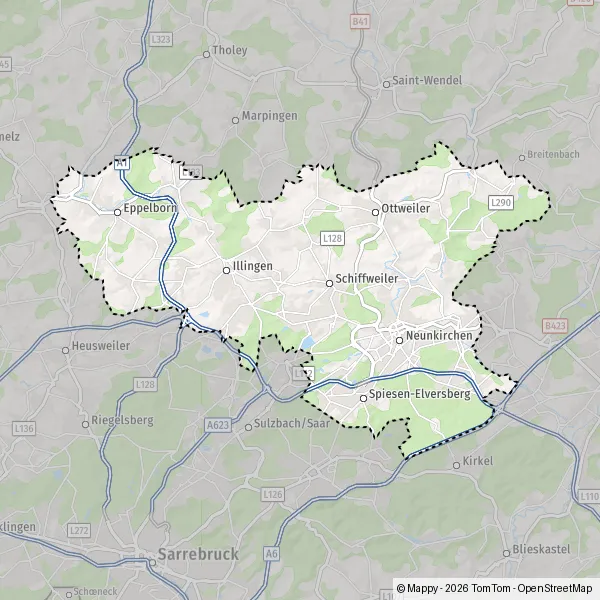 Plattegrond Neunkirchen: kaart van Neunkirchen en praktische info - Mappy