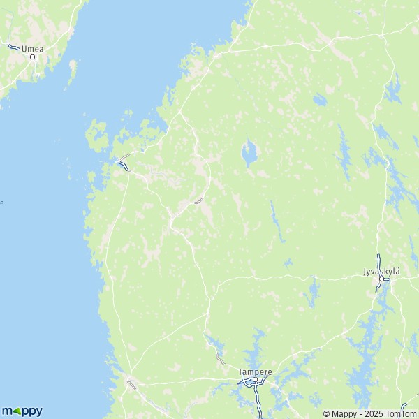 De kaart voor de South Ostrobothnia