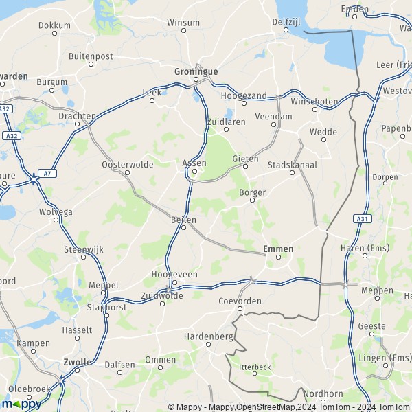 De kaart voor de Drenthe