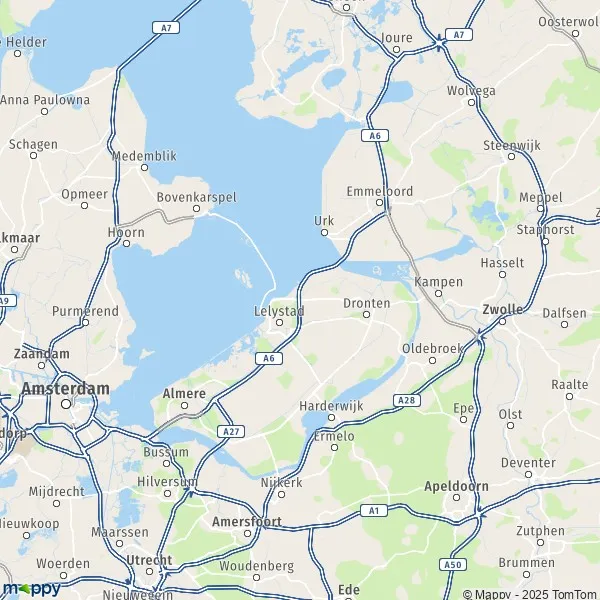 De kaart voor de Flevoland