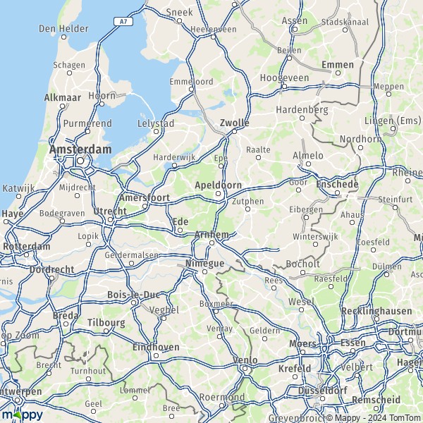 De kaart voor de Gelderland