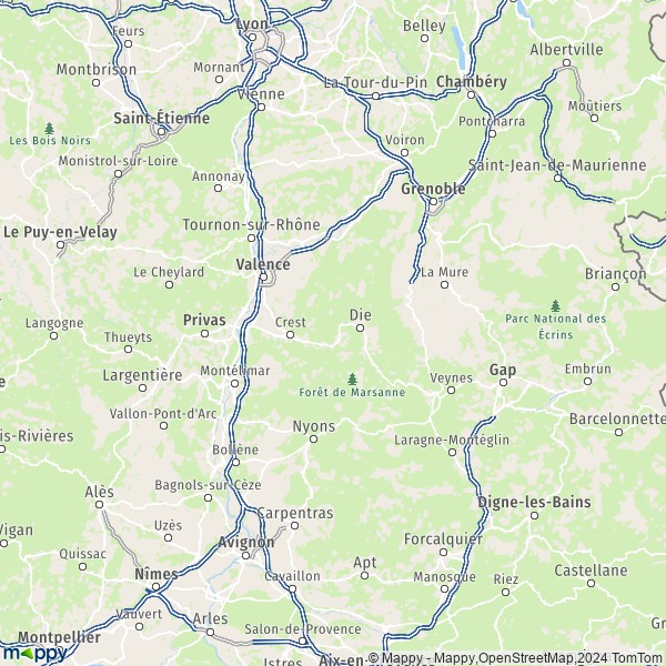 De kaart voor de Drôme