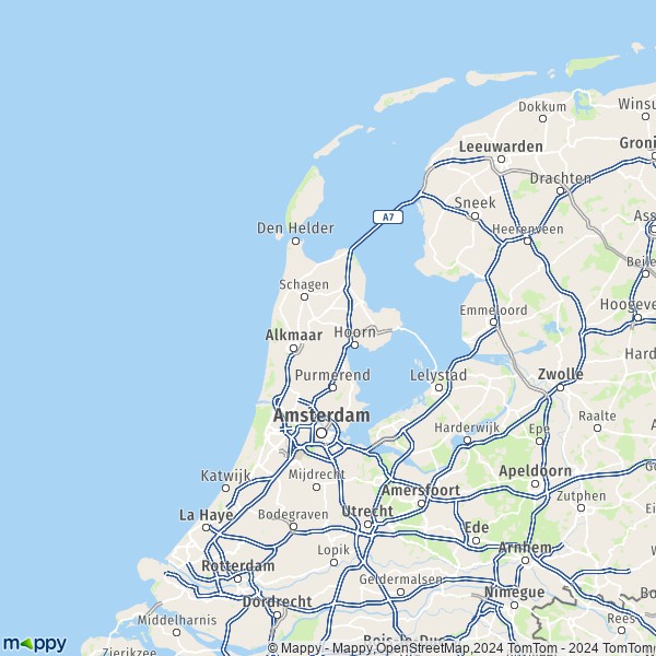 De kaart voor de Noord-Holland