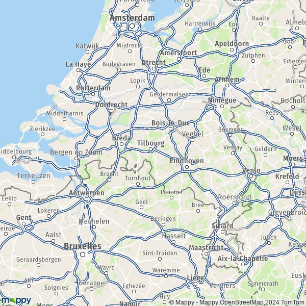 De kaart voor de Noord-Brabant