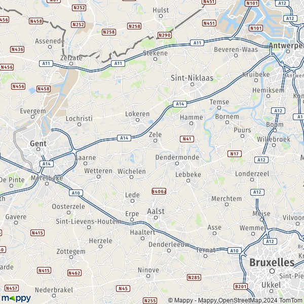 De kaart voor de Dendermonde