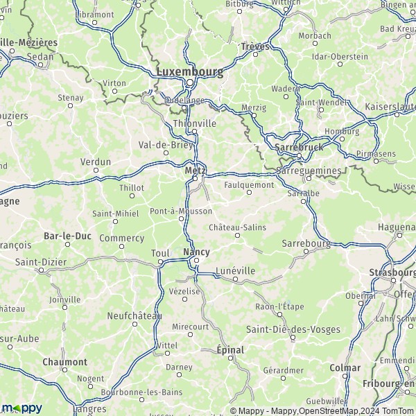 De kaart voor de Meurthe-et-Moselle