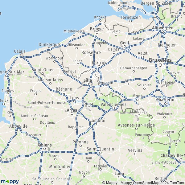 De kaart voor de Noorderdepartement