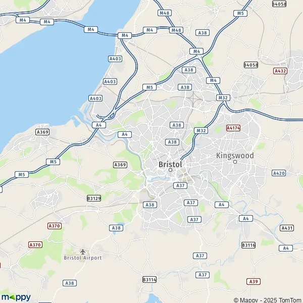 De kaart voor de Bristol