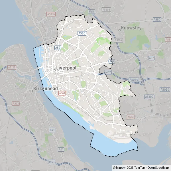 Plattegrond Liverpool : kaart van Liverpool (L1 0) en praktische info