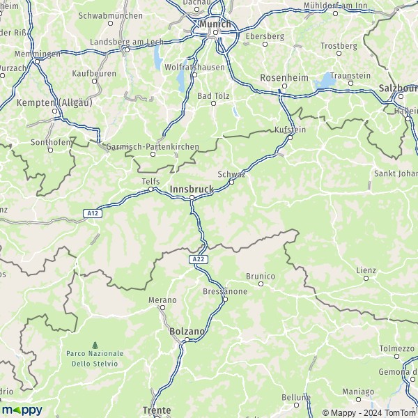 Plattegrond Tirol: kaart van Tirol en praktische info - Mappy