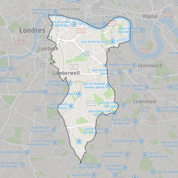 Plattegrond Southwark : kaart van Southwark (SE1 0) en praktische info