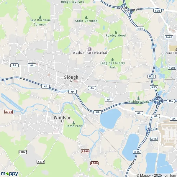 Plattegrond Slough kaart van Slough (SL1 0) en praktische info